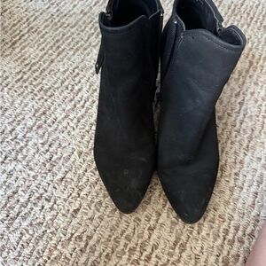Steve Madden Black Pointed Suede Ankle Booties